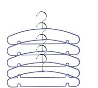 MSV - Lot de 40 Cintres en Acier Plastifié - Grande Solidité, Design antiglisse - Côtés Courbés, Ne se Déforment Pas - Tous Types de Vêtements - 40 cm - Bleu