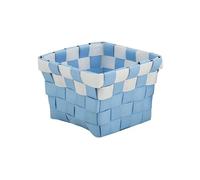 MSV Panier de Rangement 10x10x7,5cm Bleu Pastel & Blanc