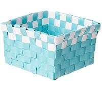 MSV Panier de Rangement 14x14x9cm Vert Pastel & Blanc
