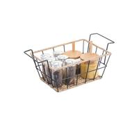 MSV Panier de rangement Acier & corde en papier S WAPI Noir mat