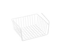 MSV Panier de rangement suspendu à étagère 30x25,5x14cm en Acier Blanc Mat