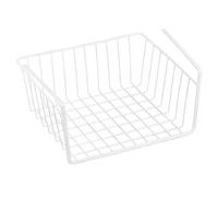 MSV Panier de Rangement Suspendu à étagère 30x25,5x14cm en Acier Blanc Mat