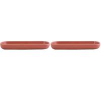 MSV - Plateau Céramique - Maonie Terracotta Mat - Élégant Et Pratique - Multi-usages pour Bijoux Et Cosmétiques - Design Décoratif - 20 x 12 cm - Facile à Nettoyer (Lot de 2)
