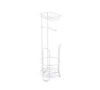 MSV Porte-Rouleau de Papier Toilette avec étagère - en métal - 3 Rouleaux - Blanc Mat