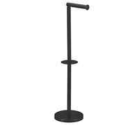 MSV - Porte-rouleau papier toilette sur pied - Acier noir mat - 15 x 60 x 15 cm