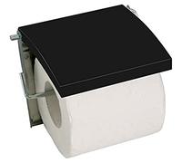 MSV Porte Rouleau Papier WC Mural MDF INOX Noir Mat