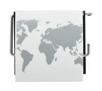MSV Porte Rouleau Papier WC Mural PS & Acier chromé Carte du Monde