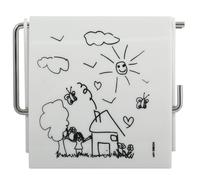 MSV - Porte Rouleau Papier WC Mural - PS & Acier Chromé - Modèle Jardin d'enfants - Dimensions 13 x 15 x 11,5 cm - Couleur Noir & Blanc - Idéal pour Stockage Douche et Accessoires de Bain