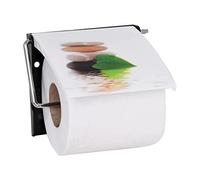 MSV - Porte Rouleau Papier WC Mural - PS & Acier Chromé - Modèle Lingga - Dimensions 13 x 15 x 11,5 cm - Couleur Multicolore - Idéal pour Stockage Douche et Accessoires de Bain