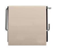 MSV - Porte Rouleau Papier WC Mural - PS & Acier Chromé - pour Stockage Douche et Accessoires de Bain - Beige - Idéal pour Produits de Soins Personnels