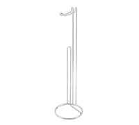 MSV - Porte-Rouleau Papier WC sur Pied - Modèle Amy - Acier - Stocke 3 Rouleaux - Dérouleur de Papier Hygiénique - 15 x 15 x 54 cm - Argent Brillant - Finition Chrome Élégante