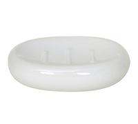 MSV - Porte Savon Céramique Java - Porte-Savon - 12 x 9 cm - Blanc - Design Moderne pour Salle de Bain - Surface Facile à Nettoyer - Idéal pour Tous Types de Savons