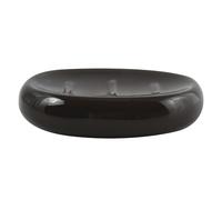 MSV - Porte Savon Céramique Java - Porte-Savon - 12 x 9 cm - Noir - Design Moderne pour Salle de Bain - Surface Facile à Nettoyer - Idéal pour Tous Types de Savons