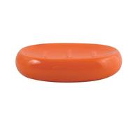 MSV - Porte Savon Céramique Java - Porte-Savon - 12 x 9 cm - Orange - Design Moderne pour Salle de Bain - Surface Facile à Nettoyer - Idéal pour Tous Types de Savons