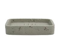 MSV - Porte-Savon Itaipu - Design Moderne pour Salle de Bain - Matériau Résistant à l'eau - Idéal pour Tous Types de Savons - en Ciment Gris