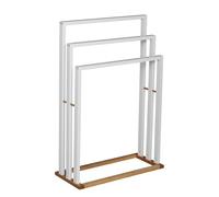 MSV Porte Serviettes Bambou & MDF Blanc