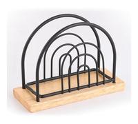 MSV Porte serviettes de tables Design industriel Bois & Acier ELIE Noir mat