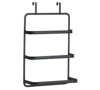 MSV Étagère suspendue de porte, porte-serviettes de porte Porte-serviettes avec 3 barres porte-serviettes Porte-serviettes pour toutes les portes courantes sans percer noir