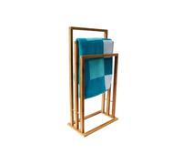 MSV - Porte-Serviettes sur Pied, Support de Serviettes, 3 Bras, Idéal pour Salle De Bain, Bambou Support Valet Serviteur