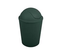 MSV - Poubelle à Bascule PP AKO - Capacité 5,5 L - Design Compact et Pratique - Idéale pour Salle de Bain ou Cuisine - Couleur Vert Foncé - Fonctionnement Simple