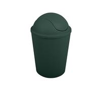 MSV - Poubelle à Bascule PP AKO - Capacité 5,5 L - Design Compact et Pratique - Idéale pour Salle de Bain ou Cuisine - Couleur Vert Foncé - Fonctionnement Simple