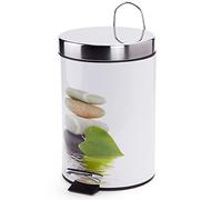 MSV Poubelle à cosmétiques Acier Inoxydable Lingga avec Récipient intérieur Amovible Salle de Bains Poubelle à pédale Boîte à ordures - 3 litres