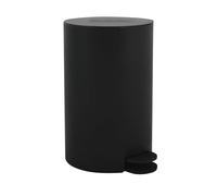MSV Poubelle à pédale Osaki 3 L Compact pour salle de bain Récipient intérieur amovible Noir mat