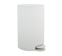 MSV - Poubelle à cosmétiques Modèle Osaki - 3 litres - Couvercle - Poubelle à Pédale pour Toilettes Salles de Bain - Compact - Petit Espace - avec Récipient intérieur Amovible - Blanc