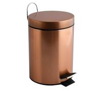 MSV - Poubelle à Pédale 3 l en Acier cuivré - Modèle Hans - Compacte pour Salle de Bain et Cuisine avec Seau intérieur Amovible - Design Moderne et hygiénique - 16,8x26 cm