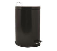 MSV Poubelle 20 litres Poubelle à pédale Noir en métal noir