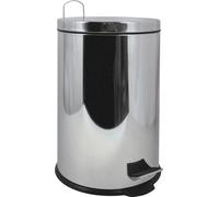 MSV, poubelle à pédale en acier inoxydable, pour petits espaces, couvercle à fermeture douce, avec seau intérieur, ronde, 20 litres, miroir