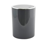 MSV - Poubelle à Pédale et Couvercle Oscillant Modèle Kamaka - Capacité 6 L - Idéale pour Salle de Bains - Dimensions 24.2 x 19 cm - Couleur Gris Foncé