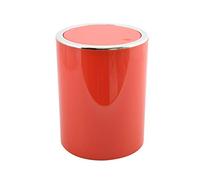 MSV - Poubelle à Pédale et Couvercle Oscillant Modèle Kamaka - Capacité 6 L - Idéale pour Salle de Bains - Dimensions Ø18,5 x 26 cm - Couleur Rouge