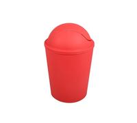 MSV - Poubelle AKO avec Couvercle Rabattable - Capacité 5,5 L - Design Compact et Pratique - Idéale pour Salle de Bain ou Cuisine - Couleur Rouge - Fonctionnement Simple