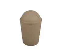 MSV - Poubelle AKO avec Couvercle Rabattable - Capacité 5,5 L - Design Compact et Pratique - Idéale pour Salle de Bain ou Cuisine - Couleur Taupe - Fonctionnement Simple