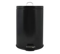 MSV - Poubelle Cosmétique Salle de Bain - Acier Inoxydable avec Seau Amovible - Mécanisme à Pédale - Compacte et Pratique - Noir - 20L - Résistante à l'Humidité
