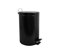 MSV - Poubelle Cosmétique Salle de Bain - Acier Inoxydable avec Seau Amovible - Mécanisme à Pédale - Compacte et Pratique - Noir - 12L - Résistante à l'Humidité