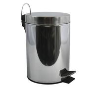 MSV France – Poubelle à pédale – Finition satinée, seau amovible – 3 L – Gris