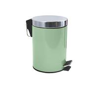 MSV - Poubelle Cosmétique Salle de Bain - Acier Inoxydable avec Seau Intérieur Amovible - Poubelle à Pédale Élégante - Compacte et Pratique - Basilic vert - 3L