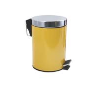 MSV - Poubelle Cosmétique Salle de Bain - Acier Inoxydable avec Seau Intérieur Amovible - Poubelle à Pédale Élégante - Compacte et Pratique - Safran - 3L