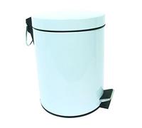 MSV - Poubelle Cosmétique Salle de Bain - Acier Inoxydable avec Seau Intérieur Amovible - Poubelle à Pédale Élégante - Compacte et Pratique - Blanc - 30L