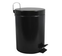 MSV - Poubelle Cosmétique Salle de Bain - Acier Inoxydable avec Seau Intérieur Amovible - Poubelle à Pédale Élégante - Compacte et Pratique - Noir mat - 5L