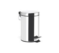MSV - Poubelle Cosmétique Salle de Bain - Acier Inoxydable avec Seau Intérieur Amovible - Poubelle à Pédale Élégante - Compacte et Pratique - Miroir - 5L