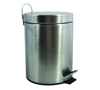 MSV - Poubelle Cosmétique Salle de Bain - Acier Inoxydable avec Seau Intérieur Amovible - Poubelle à Pédale Élégante - Compacte et Pratique - Gris - 20L