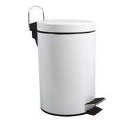 MSV Poubelle à pédale avec seau amovible - 3 L - Blanc