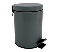 MSV - Poubelle Cosmétique Salle de Bain - Acier Inoxydable avec Seau Intérieur Amovible - Poubelle à Pédale Élégante - Compacte et Pratique - Gris - 3L