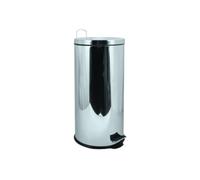 MSV, poubelle à pédale en acier inoxydable, pour petits espaces, couvercle à fermeture douce, avec seau intérieur, ronde, 30 litres, miroir