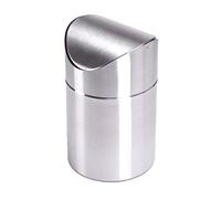 MSV - Poubelle à Bascule de Table ou Cosmétique - 1,5L - INOX - Design Compact - Couvercle Basculant - Idéale Pour Cuisine, Bureau, Salle de Bain, Voiture, Camping - Moderne et Pratique