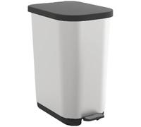 MSV - Poubelle Ovale Harper - Polypropylène 100% Recy apacité 35L - Design Élégant et Pratique - Ø 30 x 65 cm - Couleur Blanc - Idéale pour Cuisine ou Salle de Bain