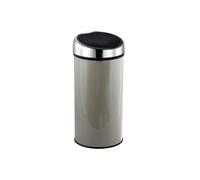 MSV France Poubelle Touch Inox 30 L – Ouverture silencieuse – Taupe brillant